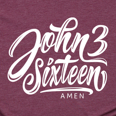 John 3 Sixteen Script Tee