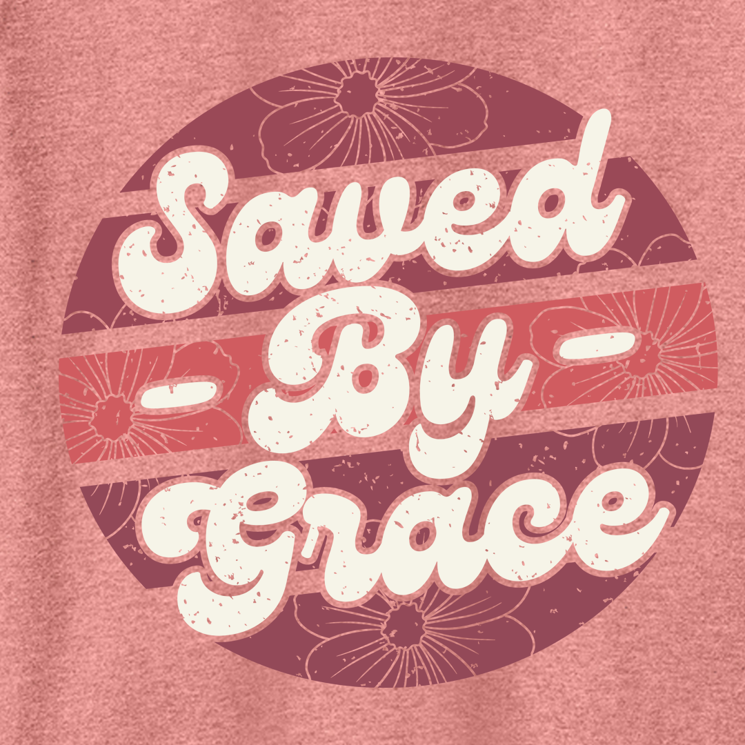 Saved By Grace Script Tee