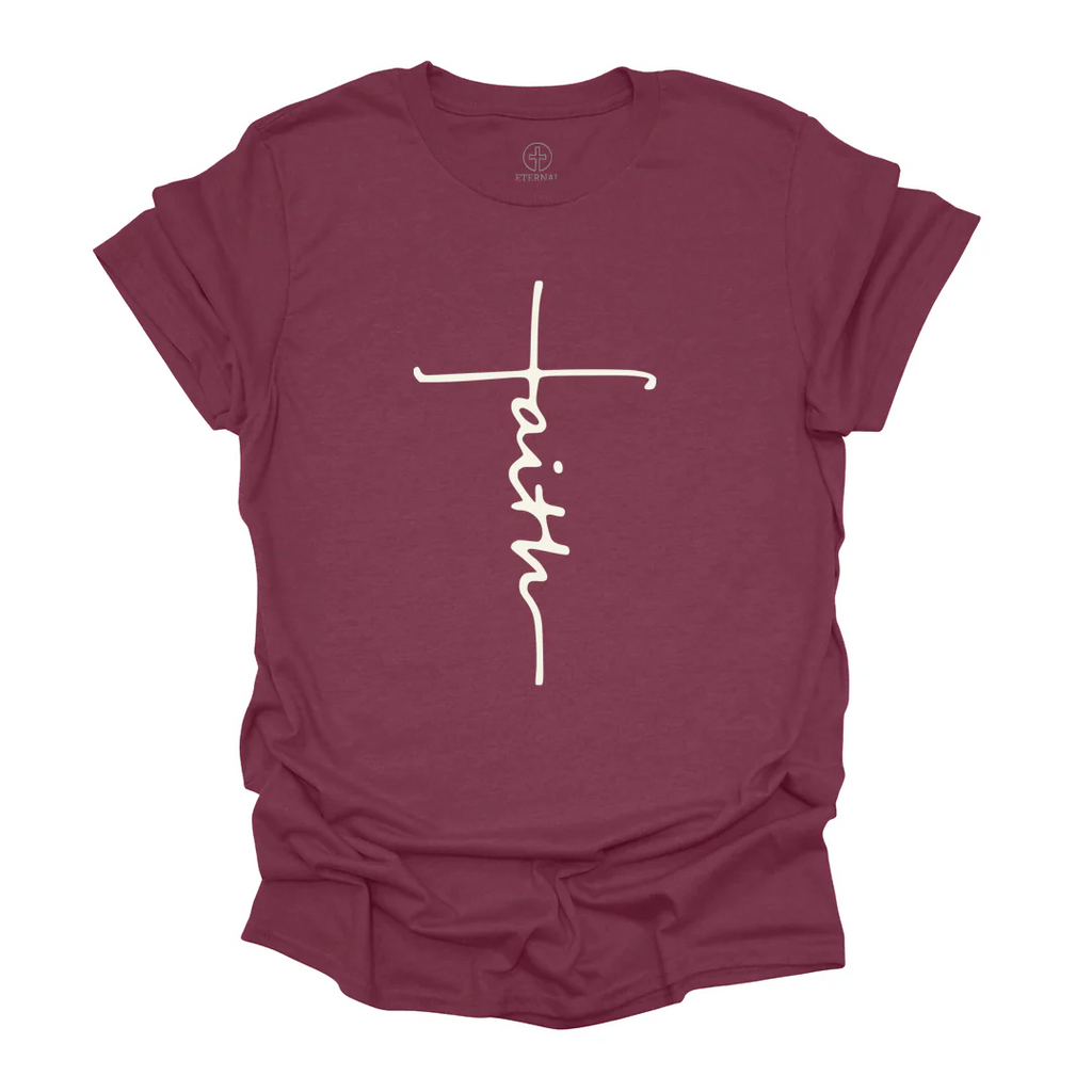 Faith Cross Maroon Tee