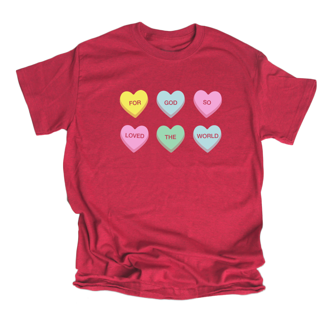 For God Conversation Hearts Tee